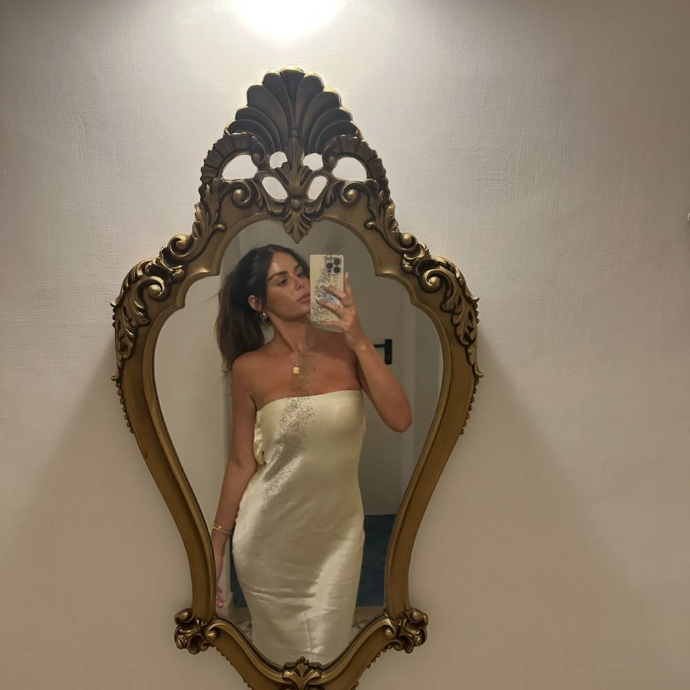 Moon dance ice yellow strapless dress